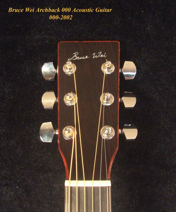 Handmade Hawaiian Koa, Spruce, Acacia ArchBack 000 Acoustic Guitar Bird Flora Inlay, Soft-Bag, Bruce Wei 000-2002