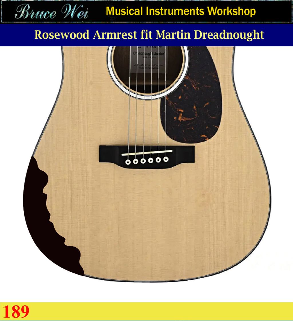 For Martin Dreadnought, Guitar Rosewood Armrest, Abalone & mother of pearl Inlay, Bruce Wei (189)