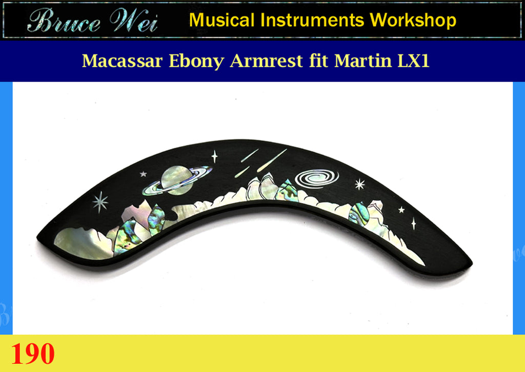 For Martin LX1, Macassar Ebony Armrest Guitar, Planet Inlay, Bruce Wei (190)