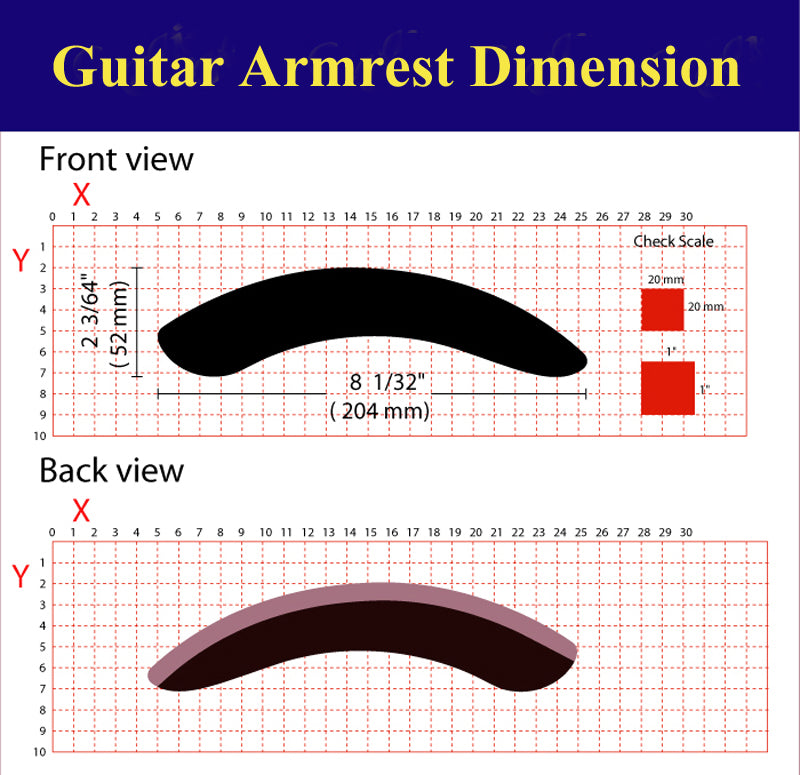 Guitar Handmade Solid Rosewood Armrest, Bruce Wei (170)