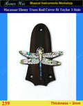 Free Shipping, Fit Standard Taylor 3 Hole, Macassar Ebony Truss Rod Cover, Dragonfly inlay, Bruce Wei ( 239 )