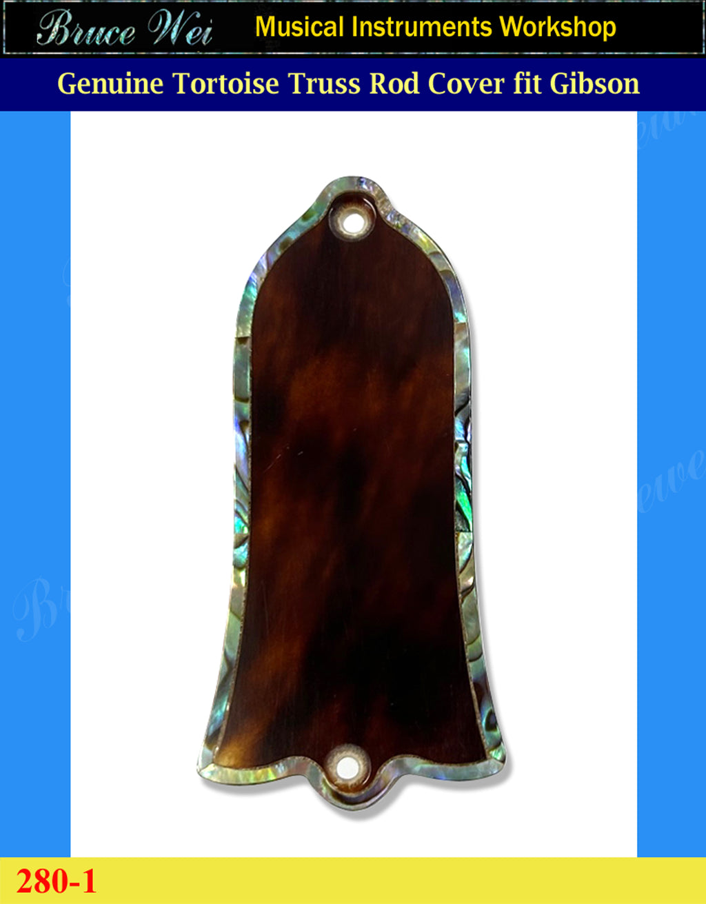 Free Shipping Fit Gibson Guitar Macassar Ebony Truss Rod Cover, Hummingbird inlay, Bruce Wei ( 280 )