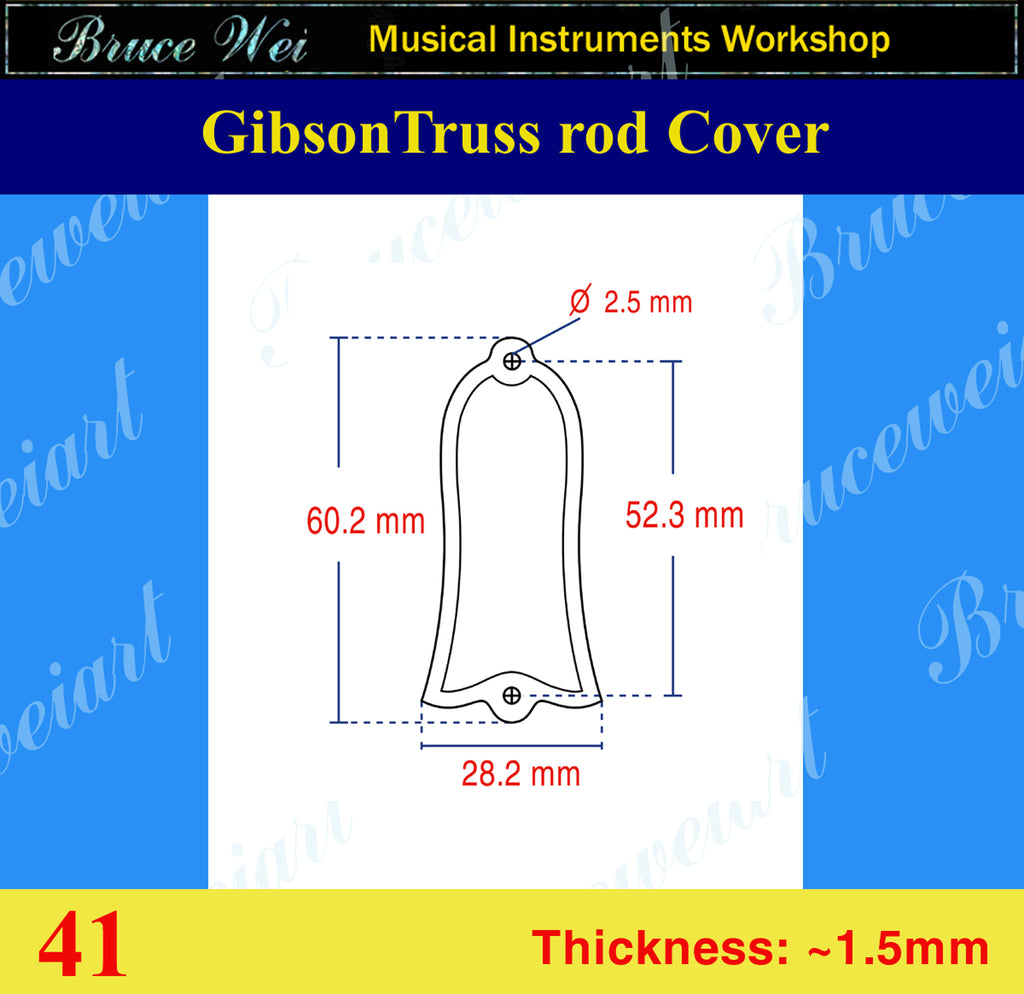 Free Shipping Fit Les Paul Standard, Abalone & MOP Truss Rod Cover, Bruce Wei (41)