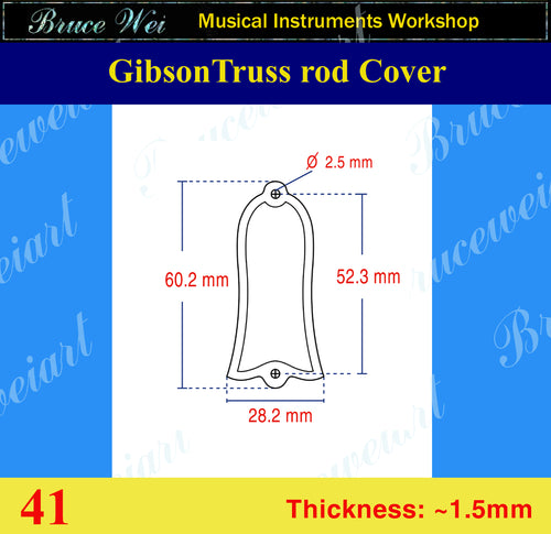Free Shipping Fit Les Paul Standard, Abalone & MOP Truss Rod Cover, Bruce Wei (41)
