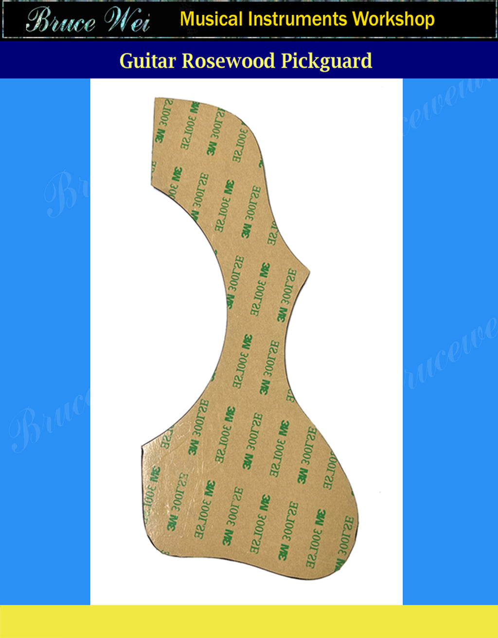 Guitar Left Hand Rosewood Pickguard, Mop & Abalone Inlay, Bruce Wei ( 338 )