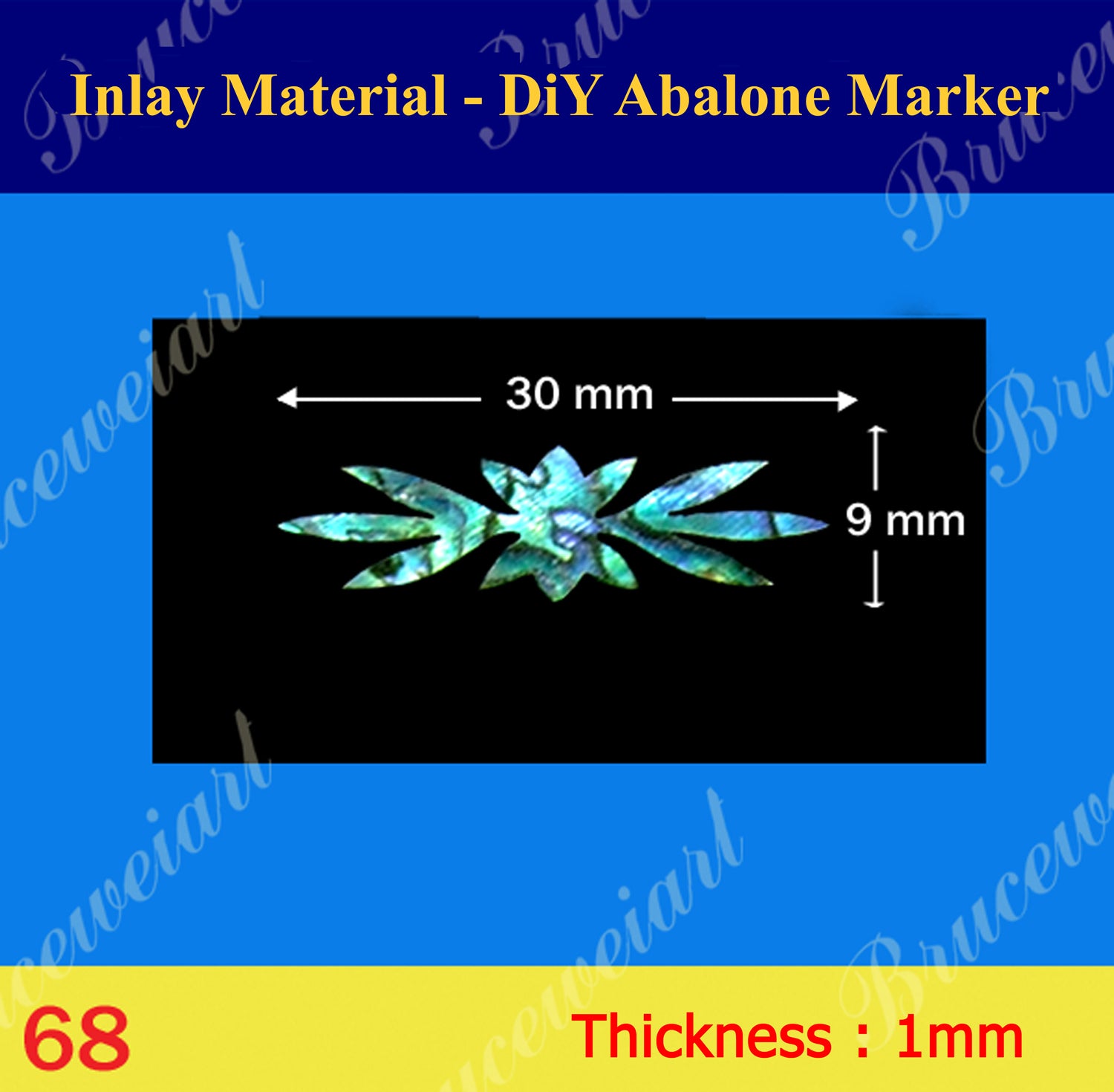 Inlay Material, DIY Abalone Inlay Markers, Bruce Wei (5pcs) (68)