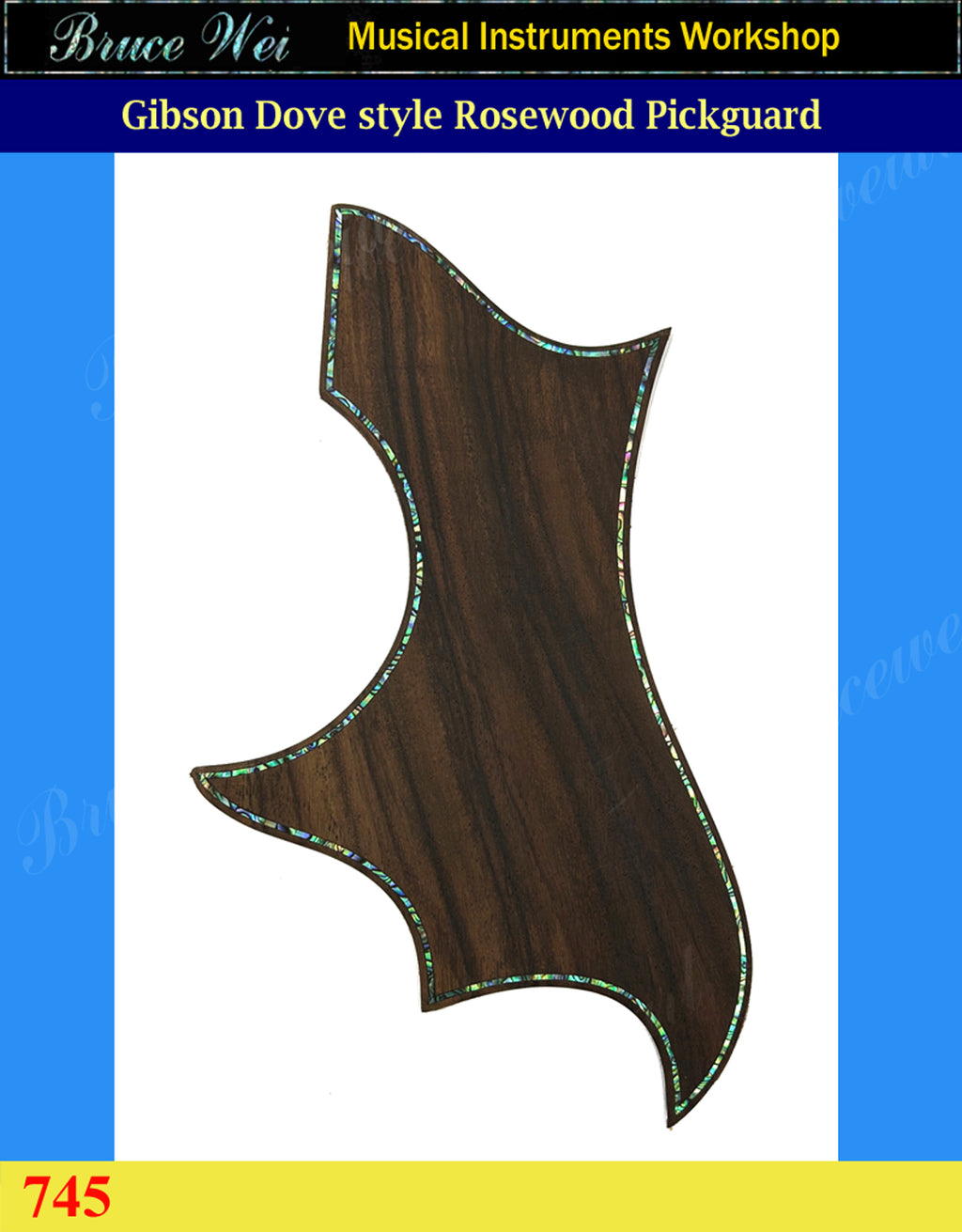 Gibson Dove Guitar Rosewood Pickguard , Abalone Inlay, Bruce Wei (745)