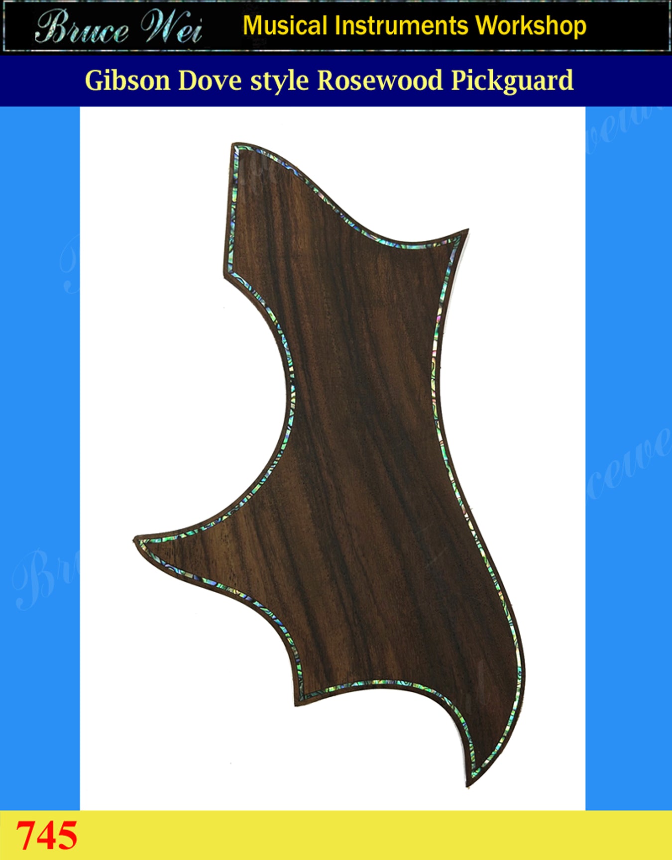 Gibson Dove Guitar Rosewood Pickguard , Abalone Inlay, Bruce Wei (745)