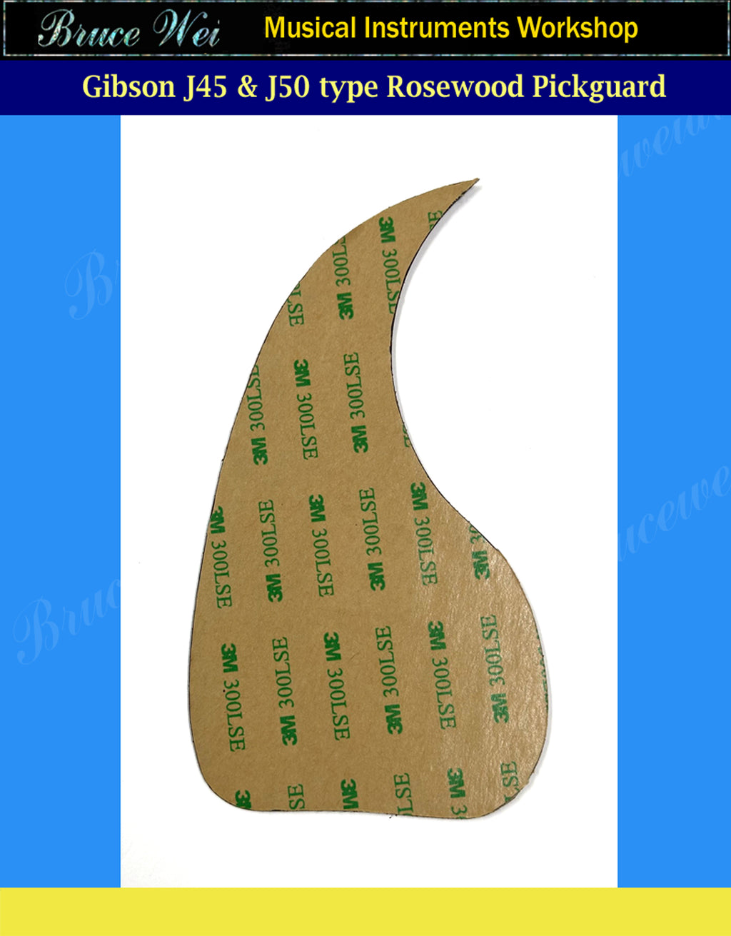 Gibson J45& J50 Type Guitar Rosewood Pickguard, Abalone Inlay, Bruce Wei (753)