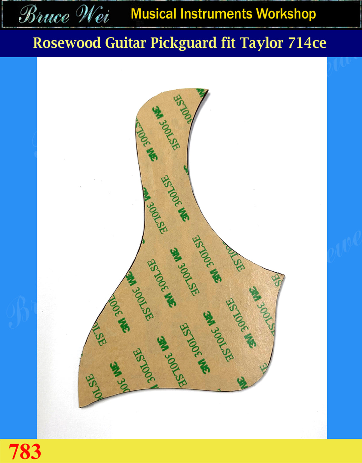 Fit 5" Rosette, Taylor 714ce Guitar Rosewood Pickguard, HummingBird Inlay, Bruce Wei (783)