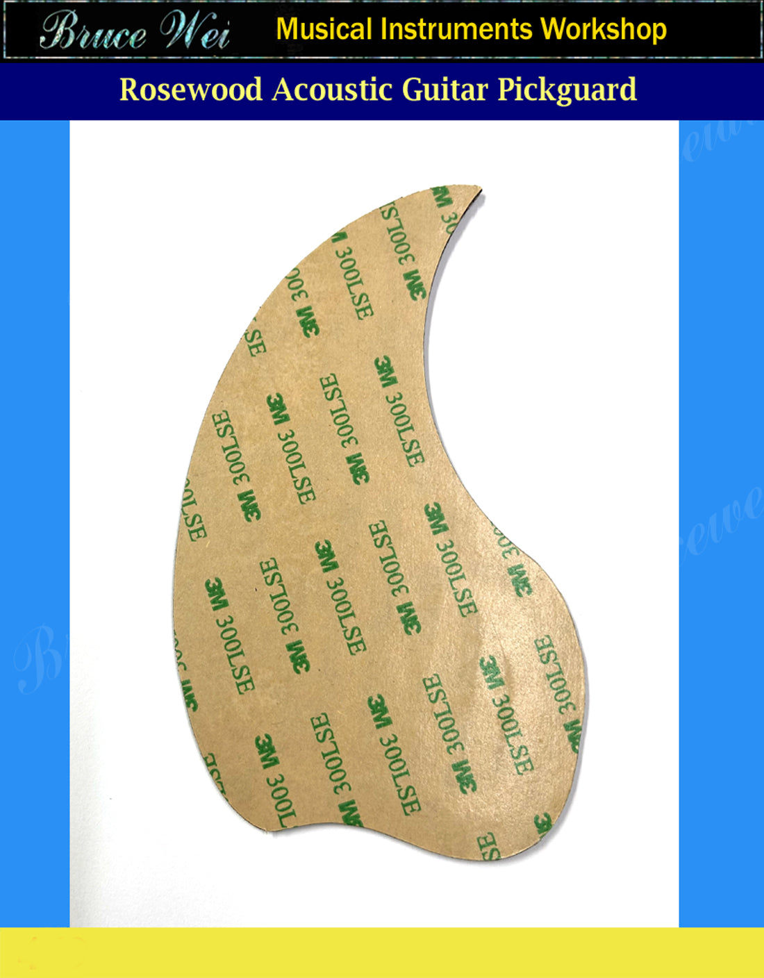 Guitar Rosewood Pickguard, Mop & Abalone Inlay, Bruce Wei ( 169 )