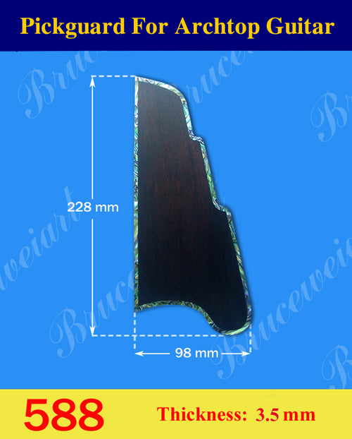 Archtop Guitar Macassar Ebony Pickguard, Abalone Inlay, Bruce Wei (588)