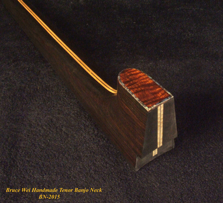 Handcrafted Tenor Banjo Neck, Solid Macassar Ebony CowBoy Inlay BN-2015 Bruce Wei