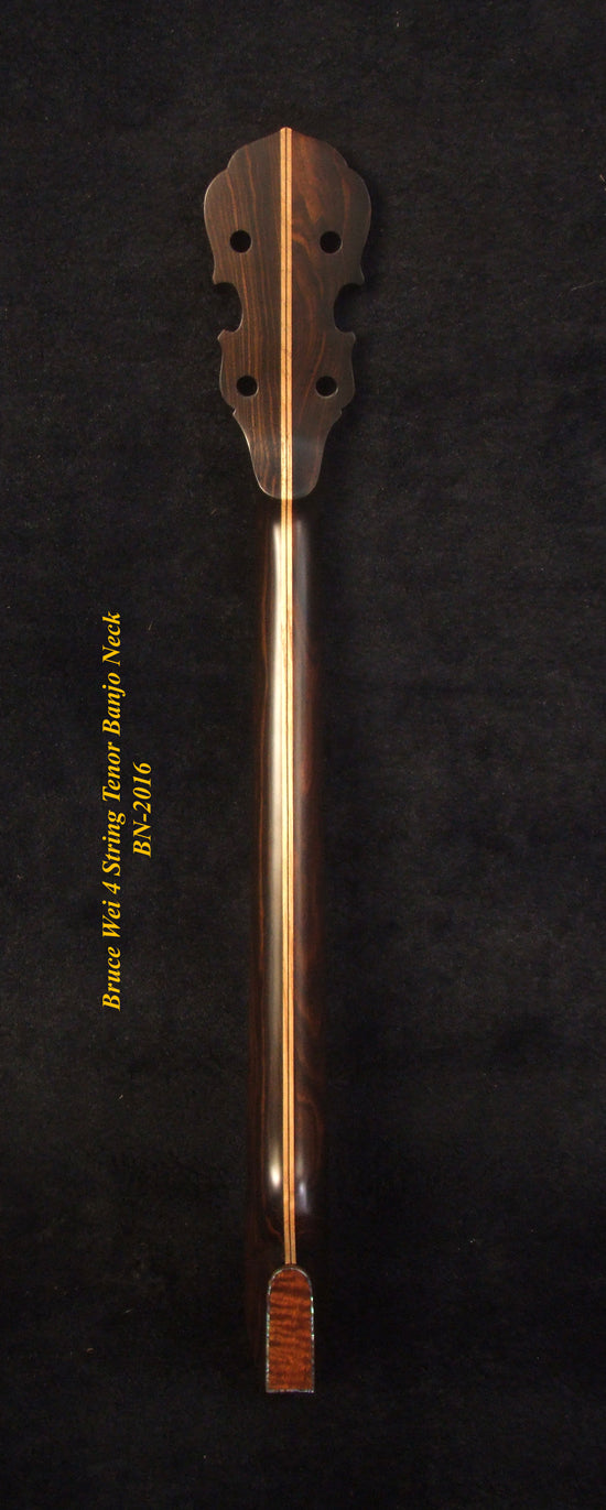 Handcrafted Tenor Banjo Neck, Solid Macassar Ebony Dragon Inlay BN-2016 Bruce Wei