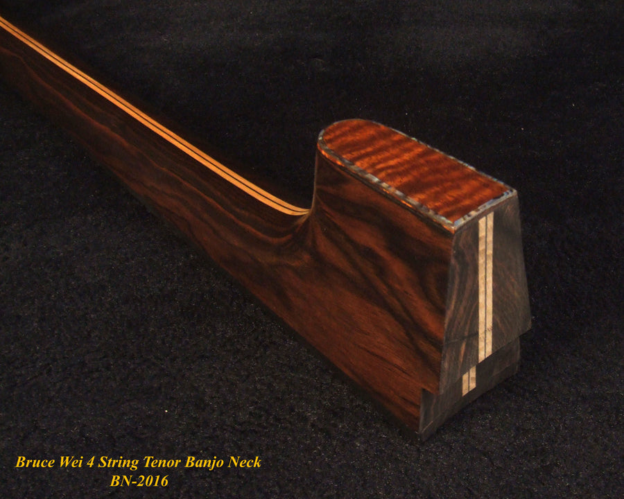 Handcrafted Tenor Banjo Neck, Solid Macassar Ebony Dragon Inlay BN-2016 Bruce Wei
