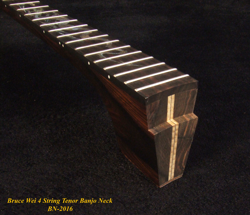 Handcrafted Tenor Banjo Neck, Solid Macassar Ebony Dragon Inlay BN-2016 Bruce Wei