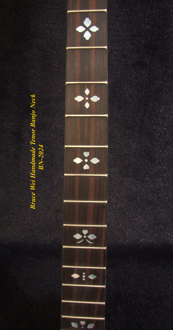 Handcrafted Tenor Banjo Neck, Solid Hard Maple MOP Inlay, Bruce Wei BN-2024