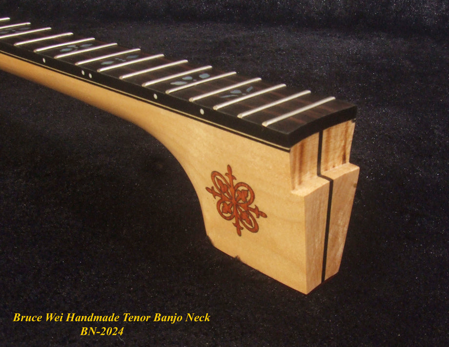 Handcrafted Tenor Banjo Neck, Solid Hard Maple MOP Inlay, Bruce Wei BN-2024