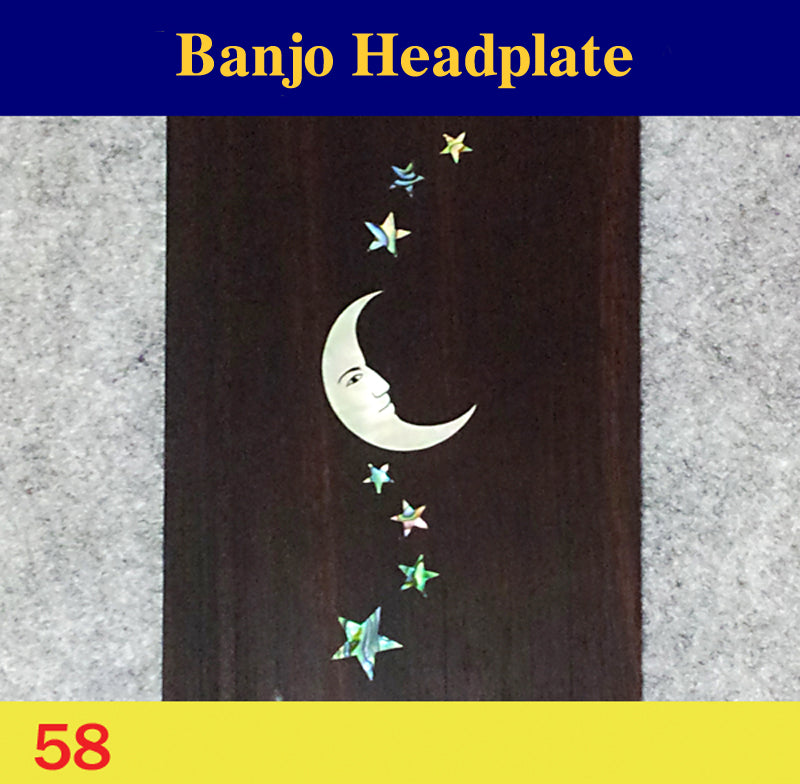 Banjo Handmade Rosewood Headplate, Mop & Abalone Inlay, Bruce Wei (58)