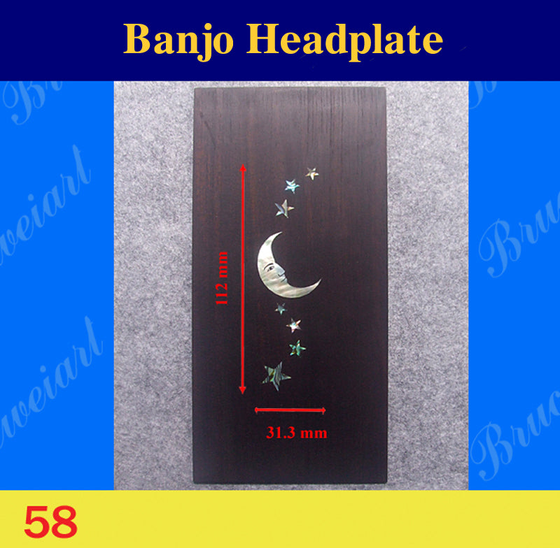Banjo Handmade Rosewood Headplate, Mop & Abalone Inlay, Bruce Wei (58)