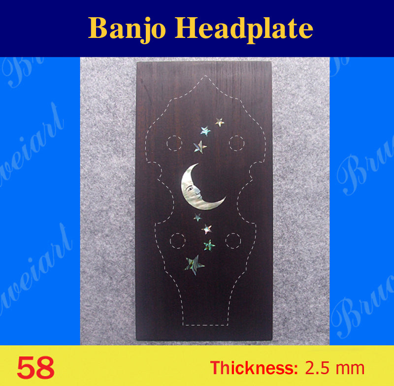 Banjo Handmade Rosewood Headplate, Mop & Abalone Inlay, Bruce Wei (58)