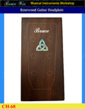Guitar Solid Rosewood Headplate, Abalone & Mother of pearl, Inlay Your Name, Bruce Wei ( CH68 )