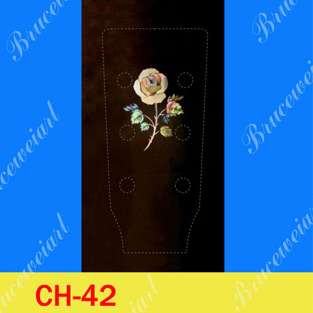 Guitar Solid Rosewood Headplate, Abalone & Mother of pearl, Inlay Your Name, Bruce Wei ( CH42 )