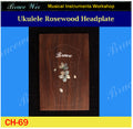 Ukulele Solid Rosewood Headplate, Abalone & Mother of pearl, Inlay Your Name, Bruce Wei ( CH69)