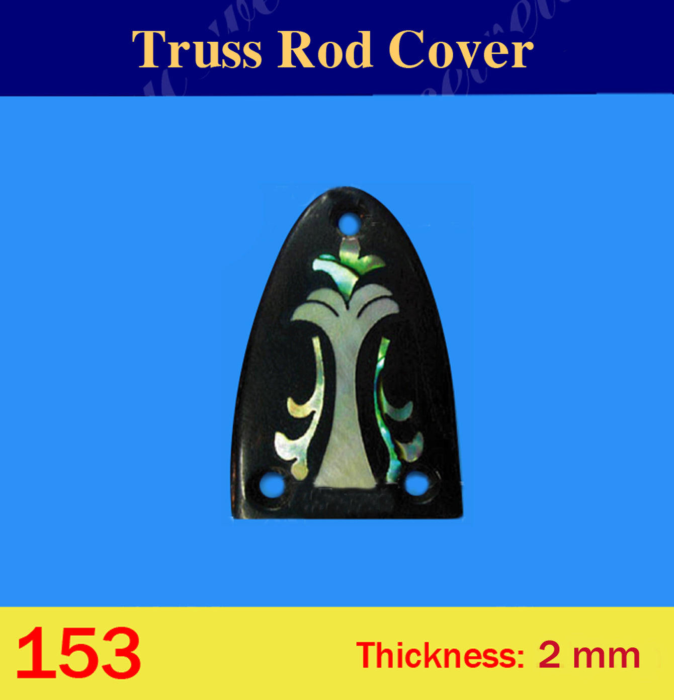 Free Shipping Guitar Handmade Macassar Ebony Truss Rod Cover, MOP & Abalone Inlay, Bruce Wei ( 153 )