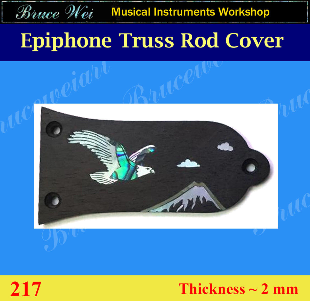 Free Shipping Guitar Rosewood Truss Rod Cover, Mop & Abalone Inlay, Bruce Wei ( 217 )