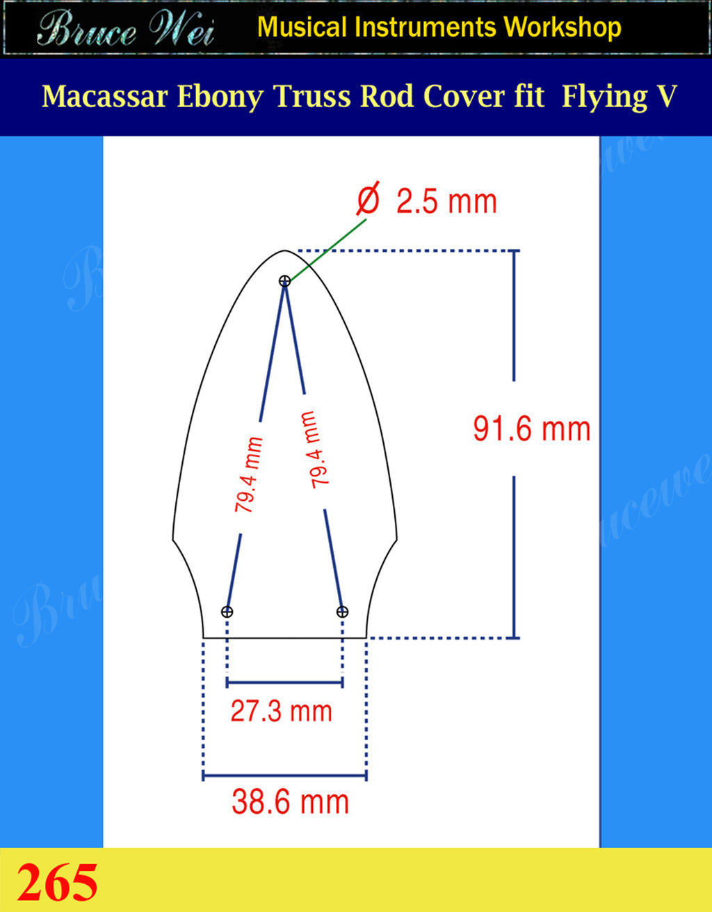 Free Shipping Fit Gibson Flying V, Macassar Ebony Truss Rod Cover, Abalone & MOP Inlay, Bruce Wei (265)