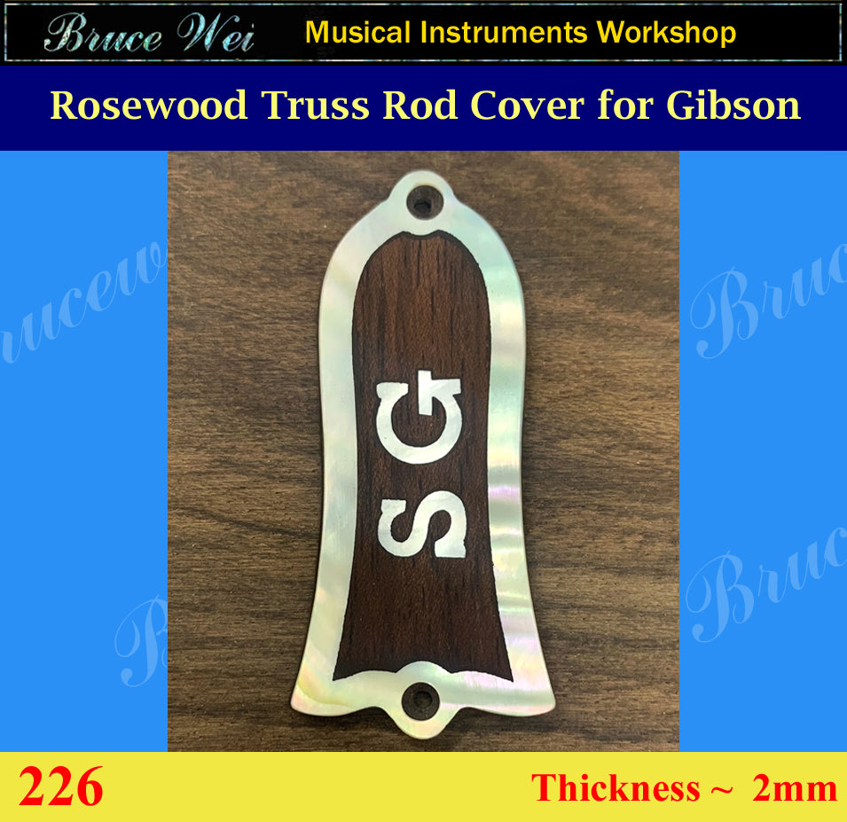 Free Shipping Fit Gibson Rosewood Truss Rod Cover, Mop Inlay Bruce Wei ( 226 )