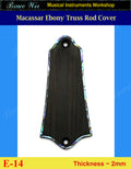 Free Shipping Guitar Handcrafted Macassar Ebony Truss Rod Cover, Abalone Inlay, Bruce Wei ( E-14 )