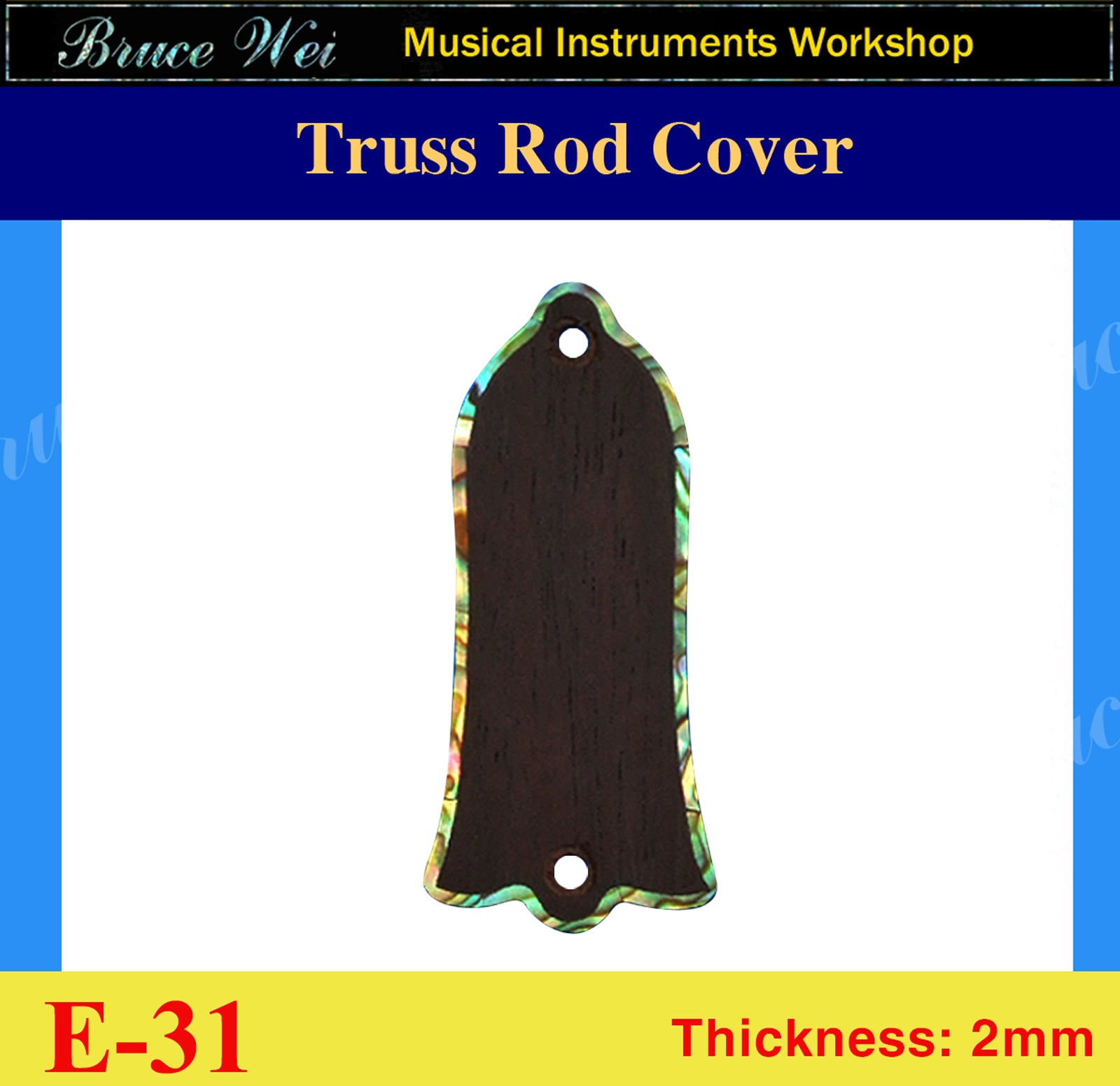 Free Shipping Fit Gibson Rosewood Truss Rod Cover, Abalone Inlay, Bruce Wei ( E-31 )