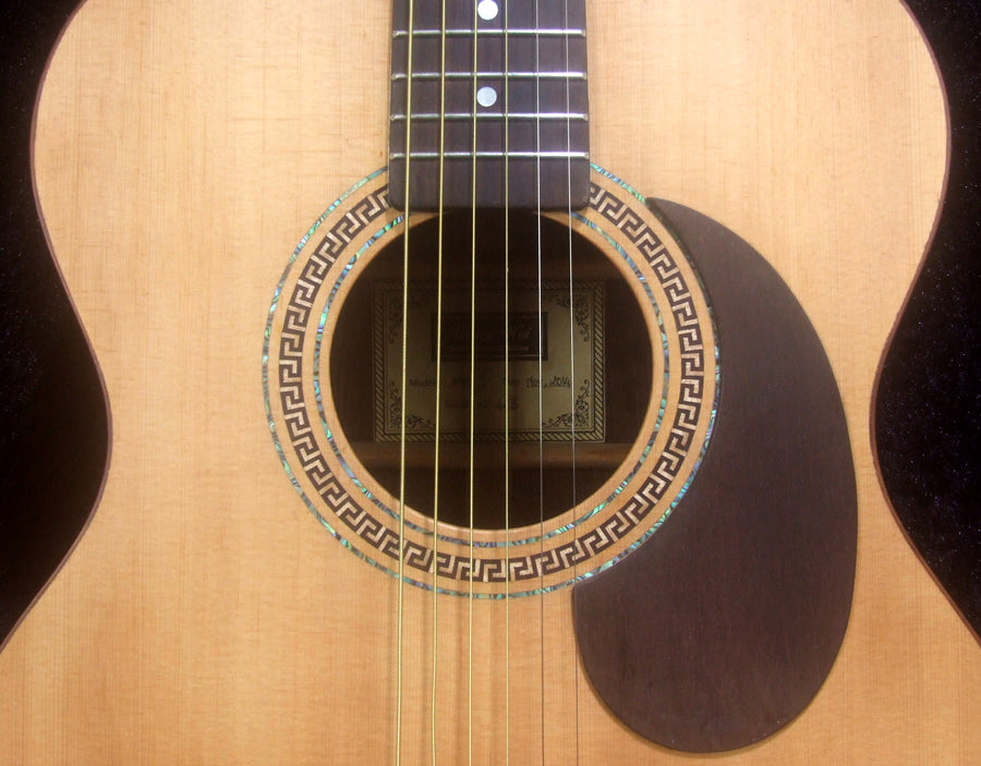Handmade OM Acoustic Guitar, Solid Indian Rosewood, Mop TIGER Inlay, Soft-Bag, Bruce Wei (4276)
