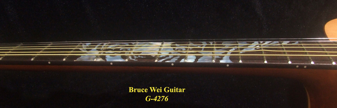 Handmade OM Acoustic Guitar, Solid Indian Rosewood, Mop TIGER Inlay, Soft-Bag, Bruce Wei (4276)