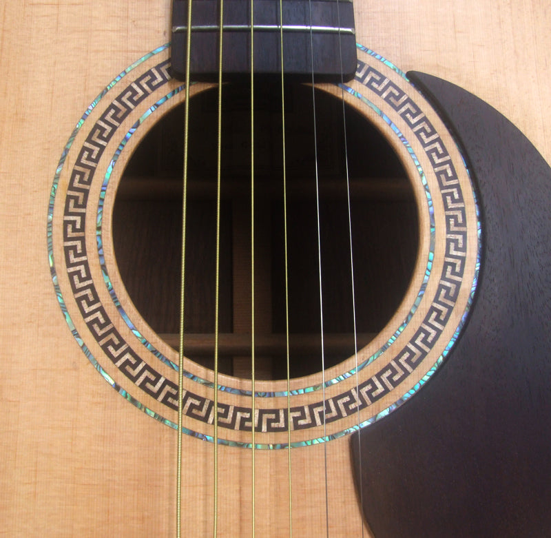 Handmade OM Acoustic Guitar, Solid Indian Rosewood, Mop TIGER Inlay, Soft-Bag, Bruce Wei (4276)