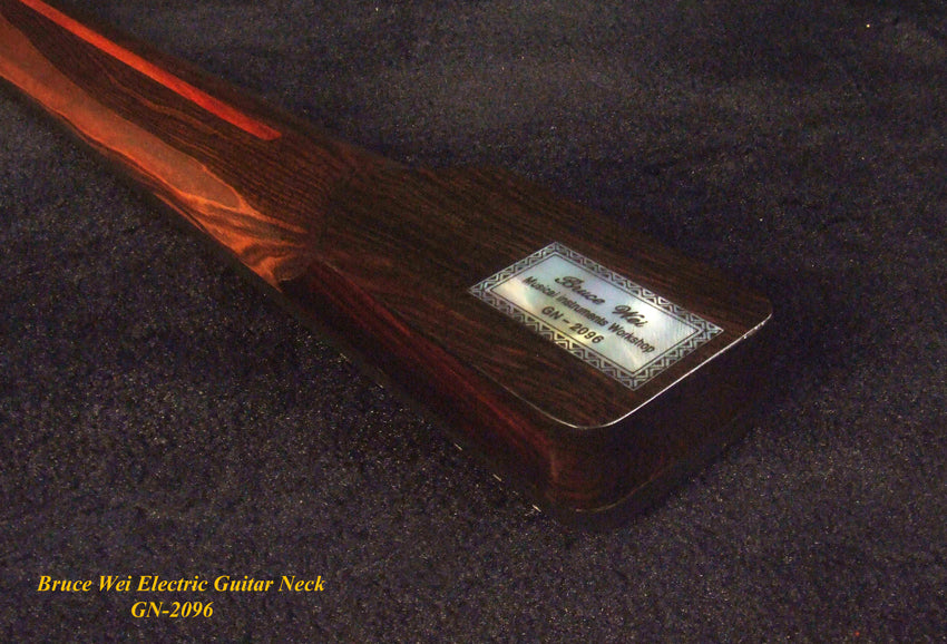 Handcrafted Electric Guitar Replacement TELE Neck, Solid Macassar Ebony, HummingBird Floral Abalone Inlay, Bruce Wei GN-2096