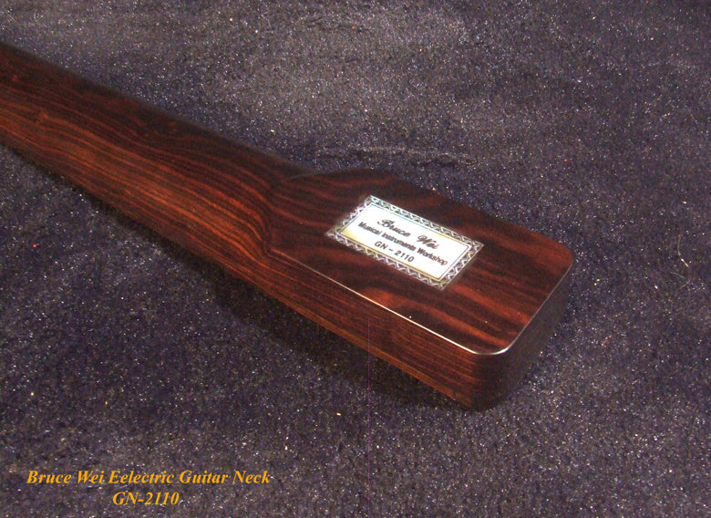 Handcrafted Electric Guitar Replacement TELE Neck, Solid Macassar Ebony, Vine Inlay, Bruce Wei GN-2110