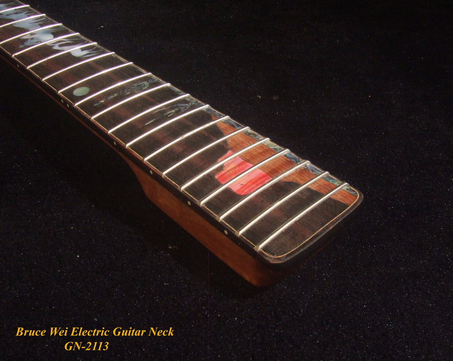Electric Guitar Replacement Strat Neck, Handcrafted Solid Curly Maple, CowBoy inlay, Bruce Wei GN-2113