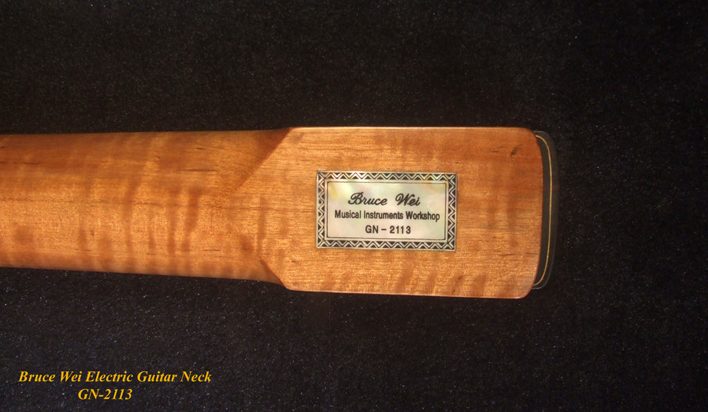 Electric Guitar Replacement Strat Neck, Handcrafted Solid Curly Maple, CowBoy inlay, Bruce Wei GN-2113