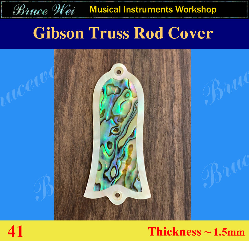 Free Shipping Fit Les Paul Standard, Abalone & MOP Truss Rod Cover, Bruce Wei (41)