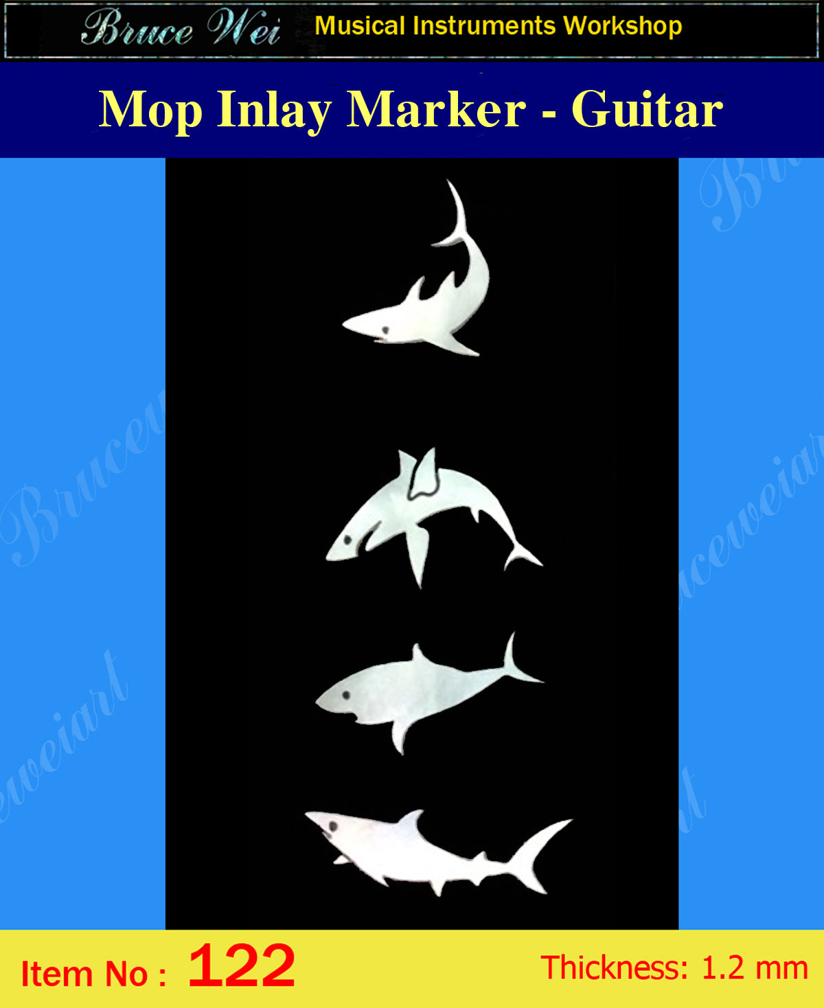 Inlay Material, DIY White Mop Inlay Fretboard Markers, Bruce Wei ( 122 )