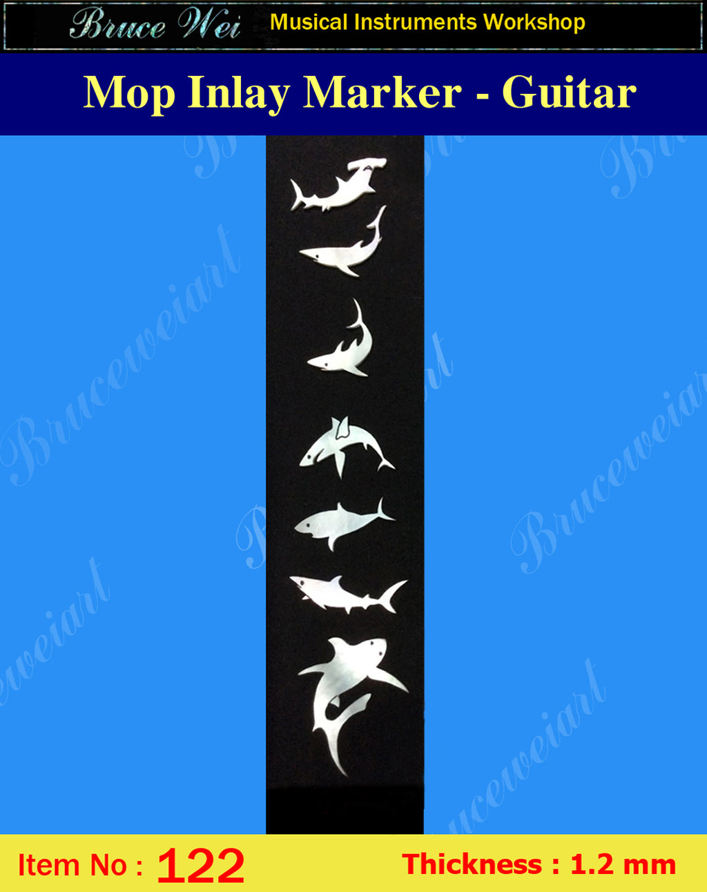 Inlay Material, DIY White Mop Inlay Fretboard Markers, Bruce Wei ( 122 )