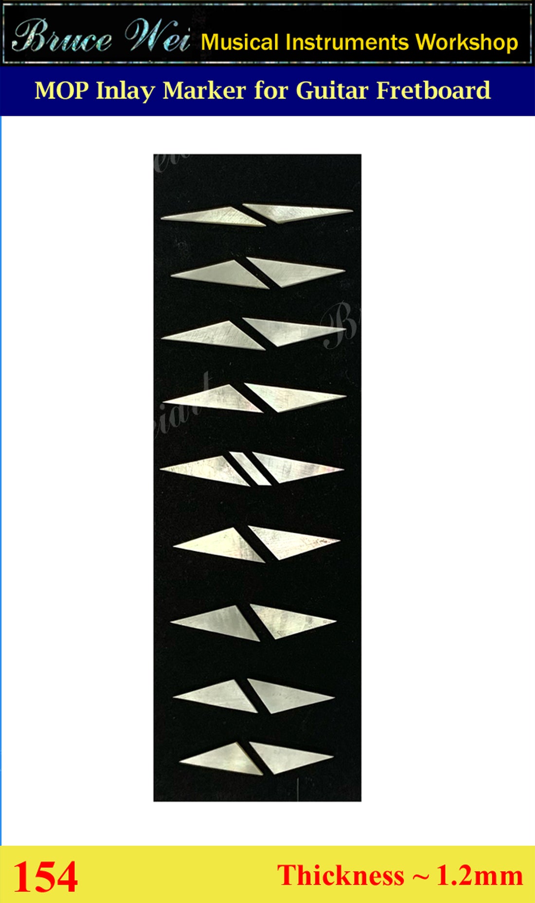 Inlay Material, DIY White Mop Inlay Fretboard Markers, Bruce Wei ( 154 )