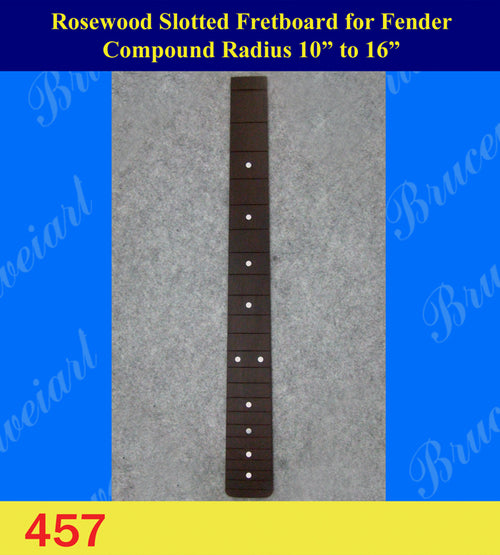 Fender Guitar, Compound Radius 10"-16", 25.5" Rosewood Slotted Fretboard, Mop Inlay, Bruce Wei (457)