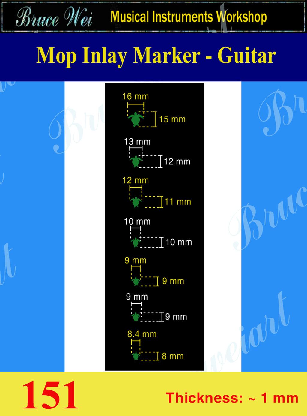 Ukulele Inlay Material, DIY White Mop Inlay Fretboard Markers, Bruce Wei (151)
