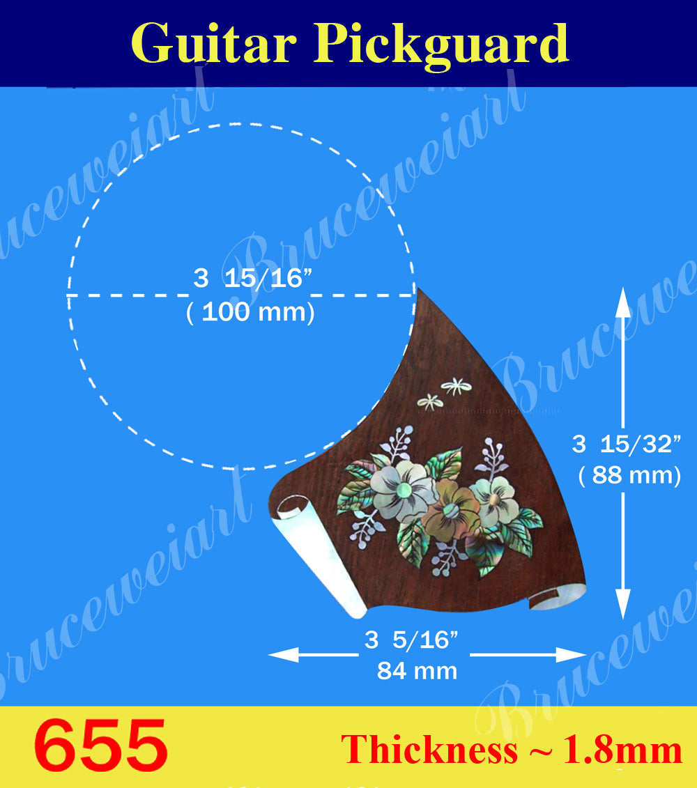 Guitar Rosewood Pickguard, Mop & Abalone Inlay, Bruce Wei ( 655 )