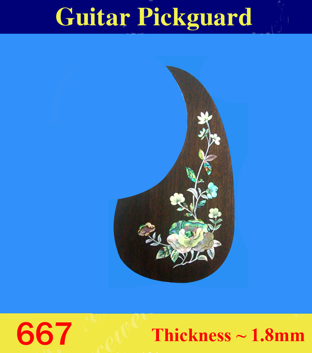 Guitar Rosewood Pickguard, Mop & Abalone Inlay, Bruce Wei ( 667 )
