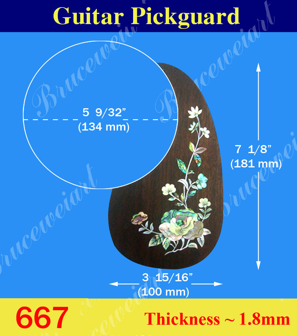 Guitar Rosewood Pickguard, Mop & Abalone Inlay, Bruce Wei ( 667 )